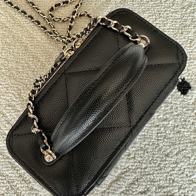 CHANEL 25S VANITY BAG 17 IN BLACK CAVIAR LEATHER WITH GOLD HARDWARE
