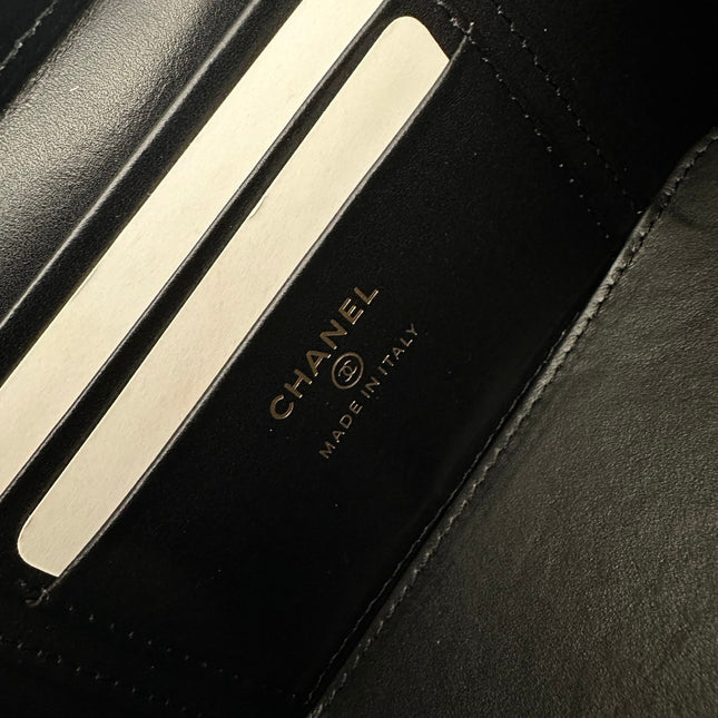 CHANEL 25S VANITY BAG 17 IN BLACK CAVIAR LEATHER WITH GOLD HARDWARE