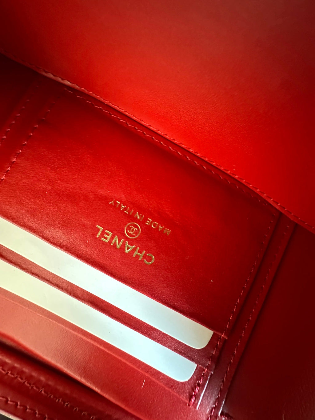 CHANEL 25S VANITY BAG 17 IN RED CAVIAR LEATHER WITH GOLD HARDWARE