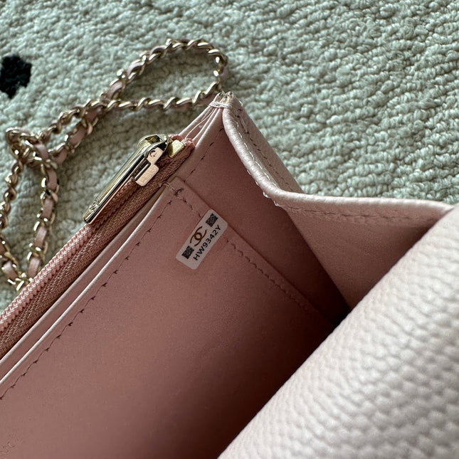CHANEL 25S MINI FLAP BAG 19 IN LIGHT PINK CAVIAR LEATHER