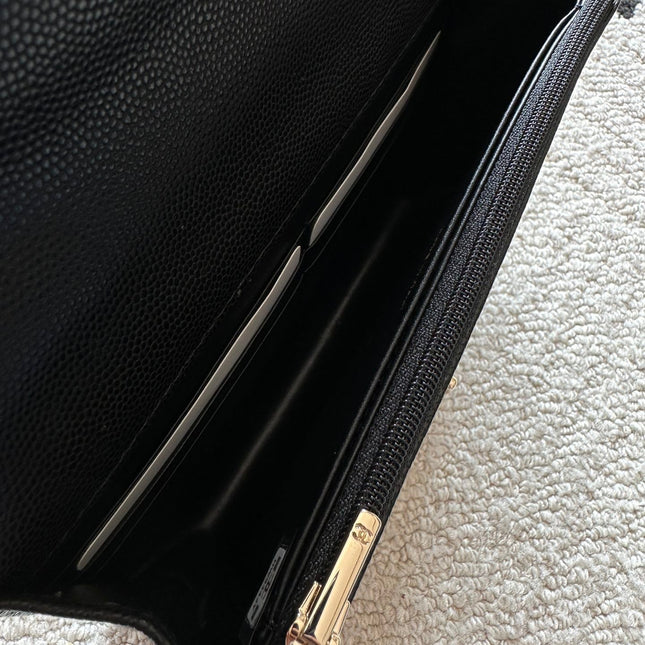 CHANEL 25S MINI FLAP BAG 19 IN BLACK CAVIAR LEATHER