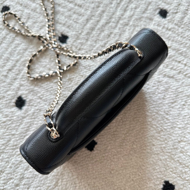 CHANEL 25S MINI FLAP BAG 19 IN BLACK CAVIAR LEATHER