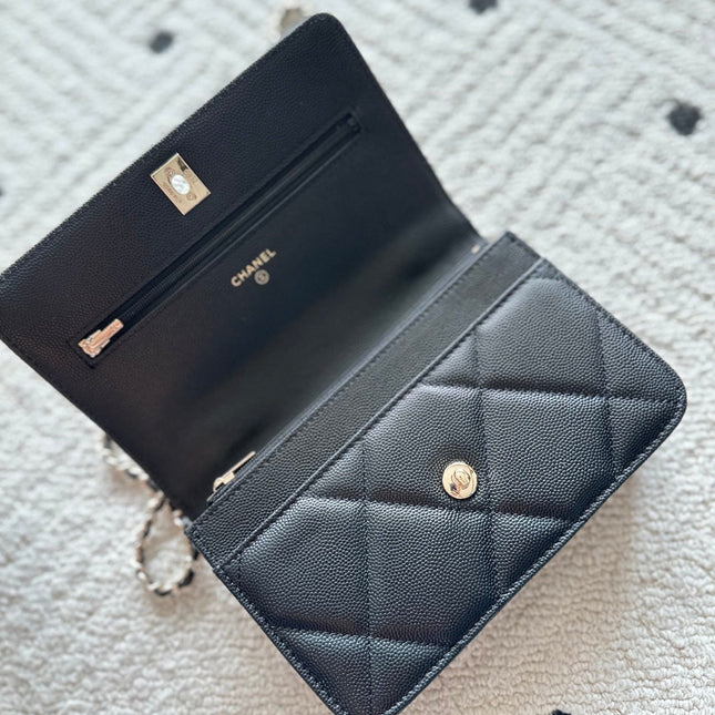 CHANEL 25S MINI FLAP BAG 19 IN BLACK CAVIAR LEATHER