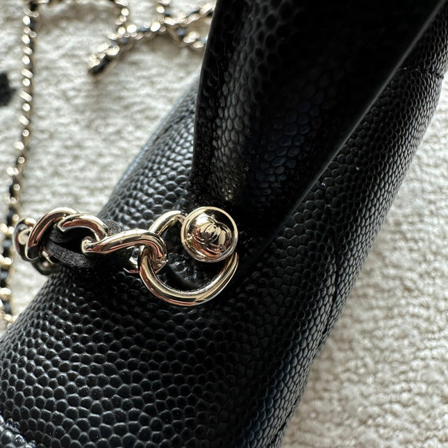 CHANEL 25S MINI FLAP BAG 19 IN BLACK CAVIAR LEATHER
