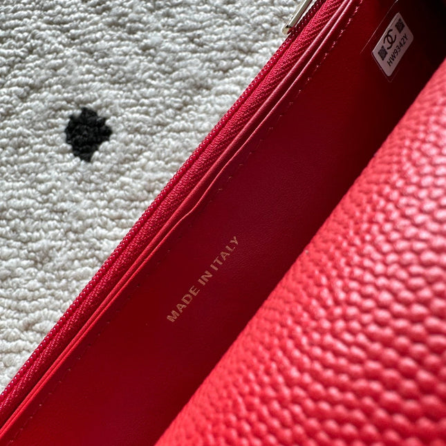 CHANEL 25S MINI FLAP BAG 19 IN RED CAVIAR LEATHER