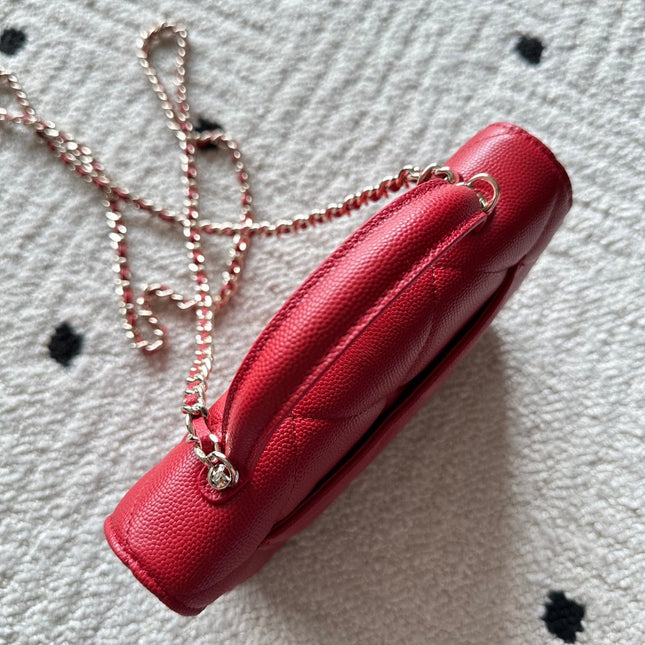CHANEL 25S MINI FLAP BAG 19 IN RED CAVIAR LEATHER