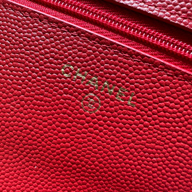 CHANEL 25S MINI FLAP BAG 19 IN RED CAVIAR LEATHER
