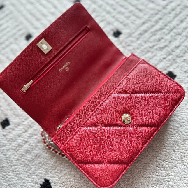 CHANEL 25S MINI FLAP BAG 19 IN RED CAVIAR LEATHER