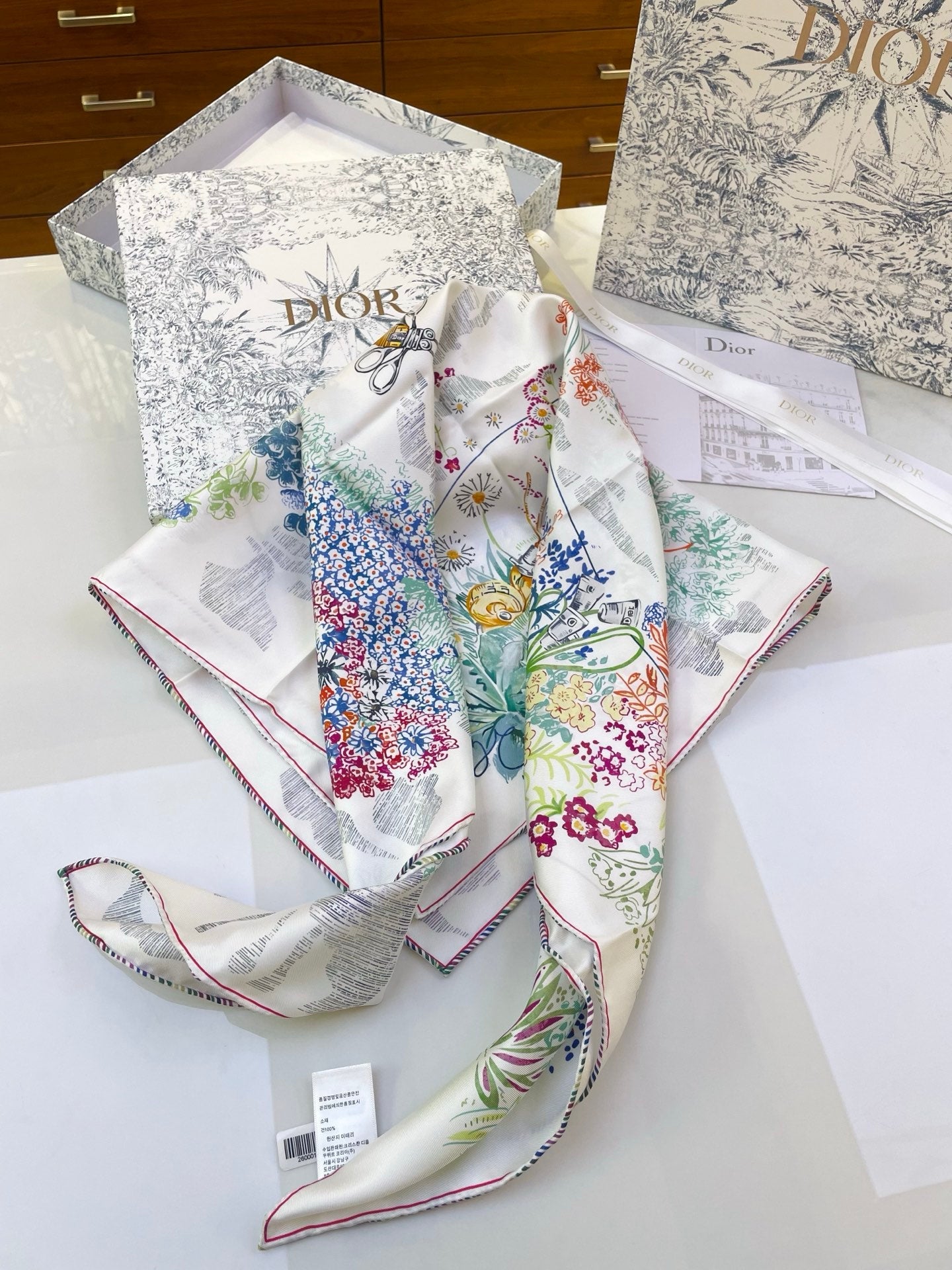 DIOR 26S SCARF 90CM IN SILK 318394