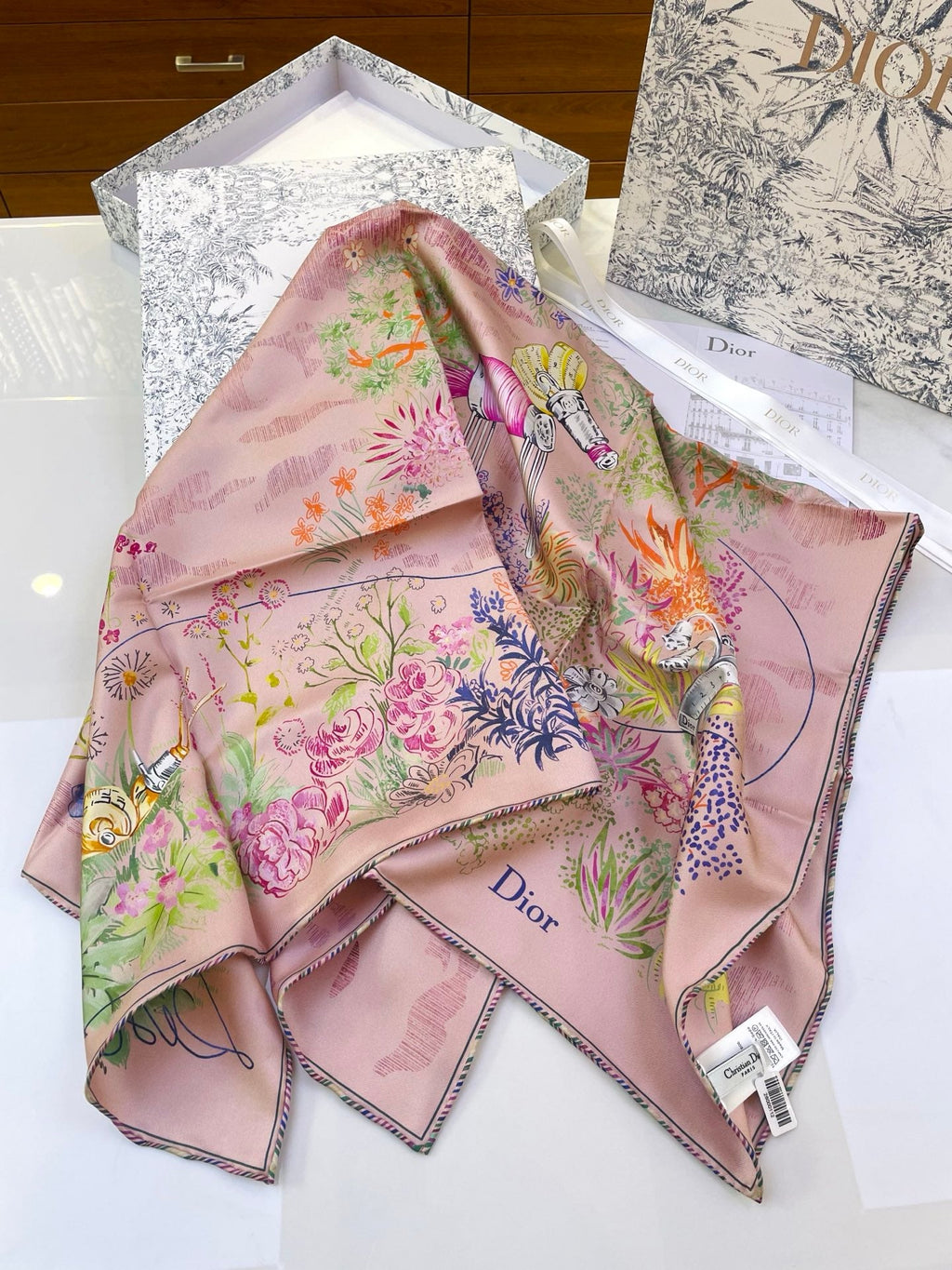 DIOR 26S SCARF 90CM IN SILK 318396