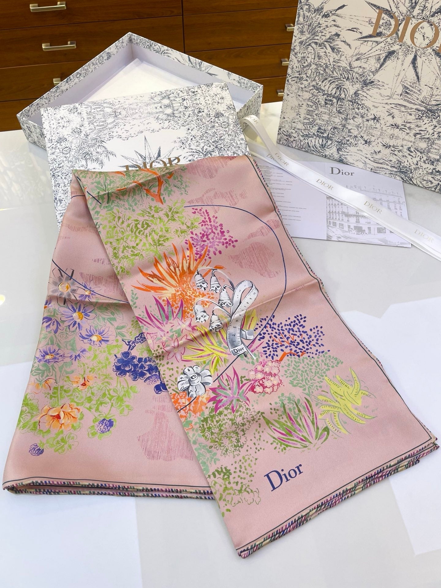 DIOR 26S SCARF 90CM IN SILK 318396