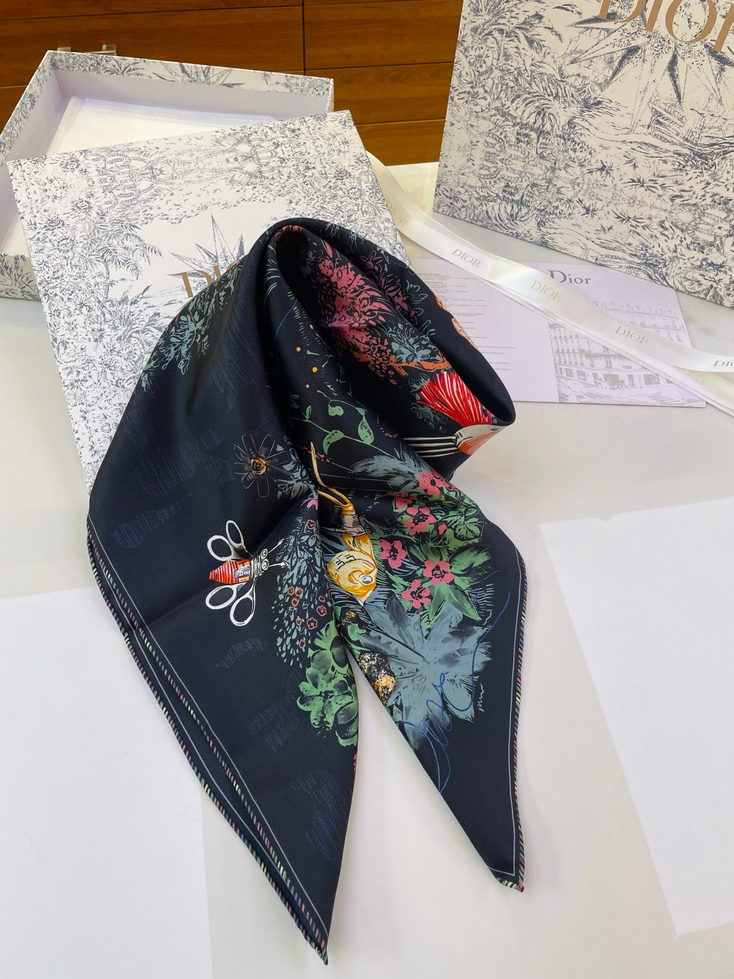 DIOR 26S SCARF 90CM IN SILK 318395