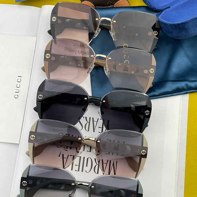 EMBOSSED LOGO SQUARE FRAME SUNGLASSES G0296 IN ACETATE AND METAL