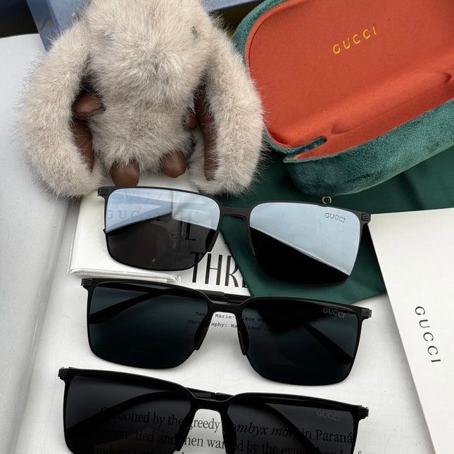 RECTANGULAR FRAME SUNGLASSES G01810 IN METAL