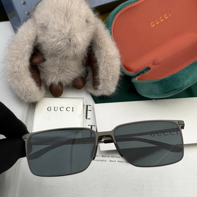 RECTANGULAR FRAME SUNGLASSES G01810 IN METAL