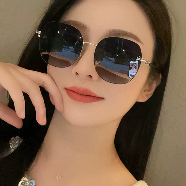 OVERSIZED ROUND FRAME SUNGLASSES G4639 IN METAL