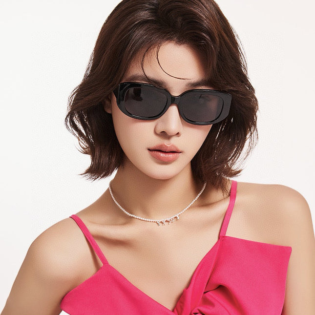 RECTANGULAR FRAME SUNGLASSES G0320 IN ACETATE