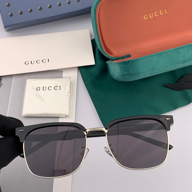 SQUARE METAL AND ACETATE SUNGLASSES G5637