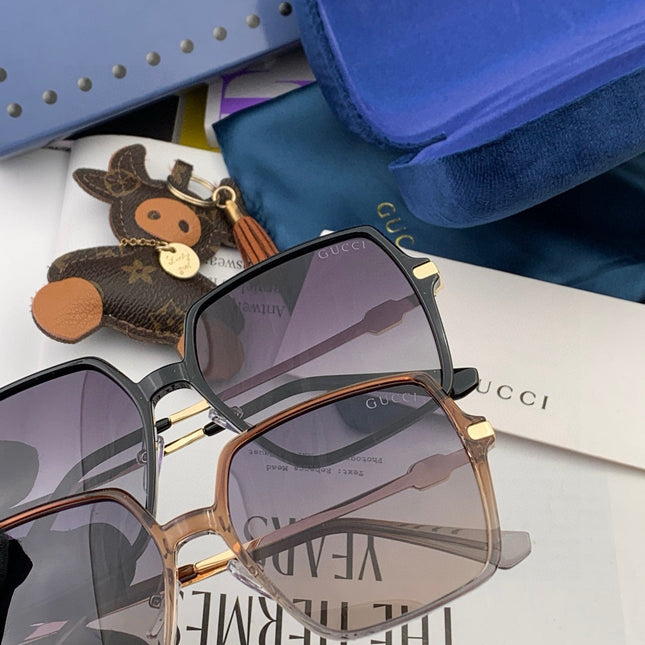 OVERSIZED SQUARE FRAME SUNGLASSES G1307 IN ACETATE AND METAL