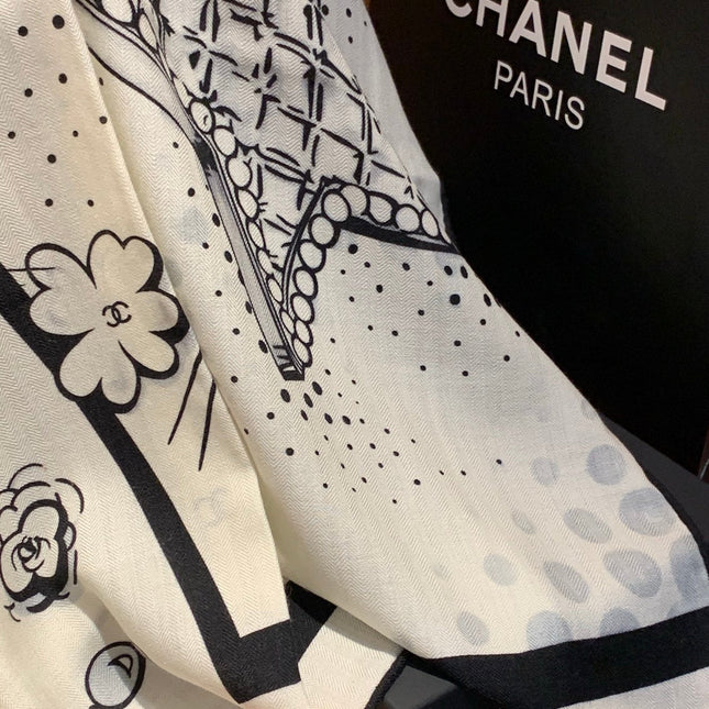 CHANEL 25S SCARF 140 CM IN CASHMERE SILK 941832