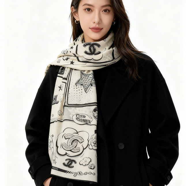 CHANEL 25S SCARF 140 CM IN CASHMERE SILK 941832
