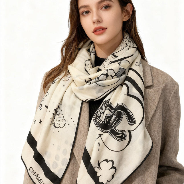 CHANEL 25S SCARF 140 CM IN CASHMERE SILK 941832