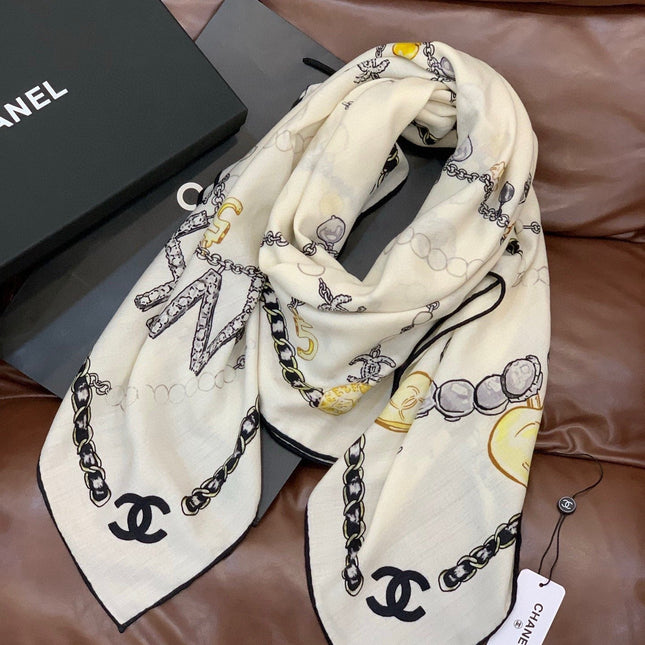 CHANEL 25S SCARF 135 CM IN CASHMERE SILK 941838
