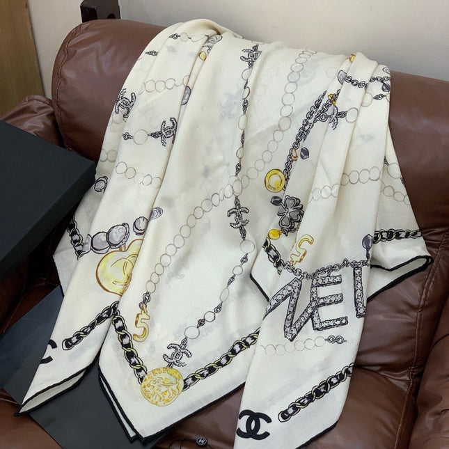 CHANEL 25S SCARF 135 CM IN CASHMERE SILK 941838
