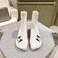 BALENCIAGA 25S HIGH-TOP SNEAKERS IN WHITE COTTON BLEND