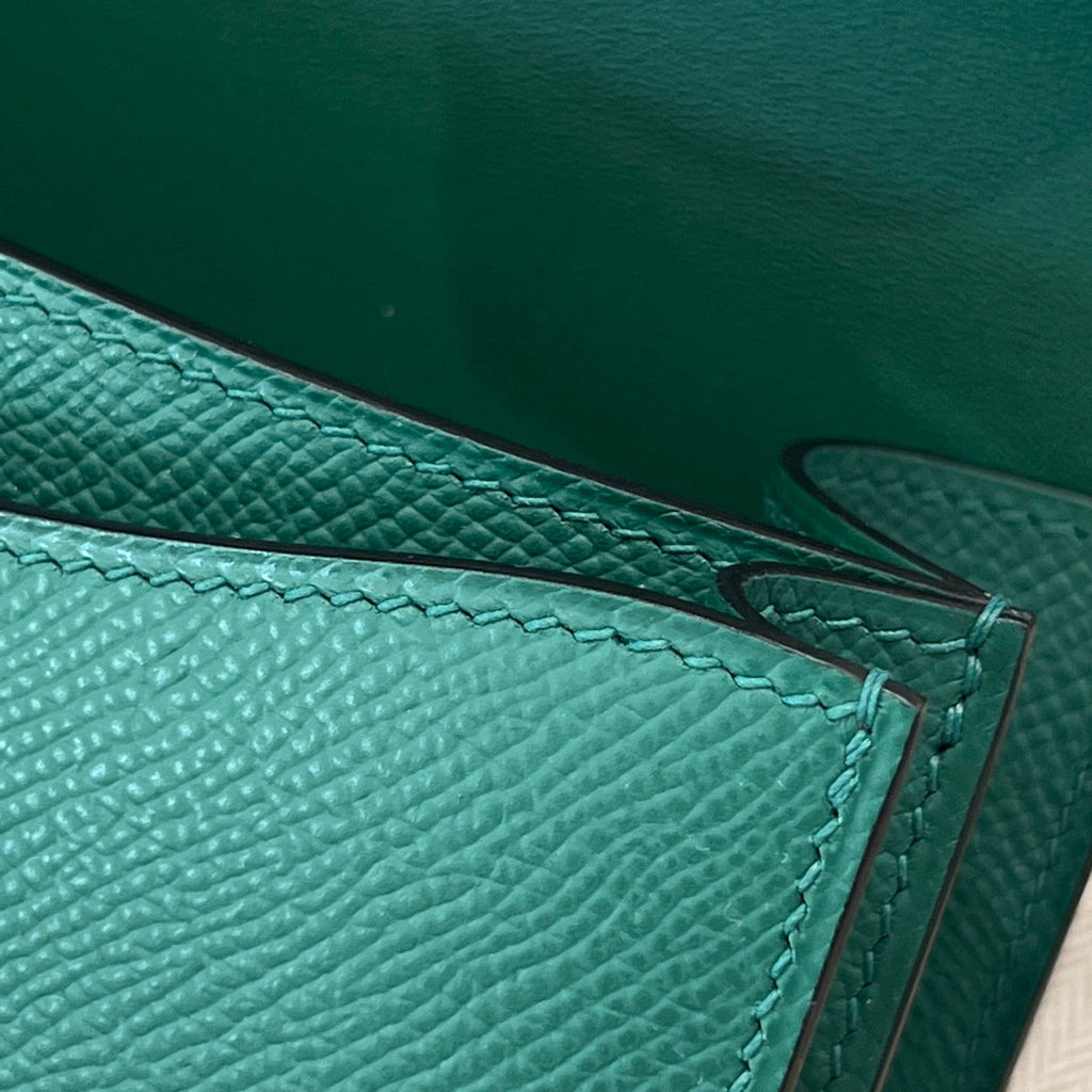 HM 25S CONSTANCE 19 CM IN DARK GREEN EPSOM WITH GOLD HARDWARE
