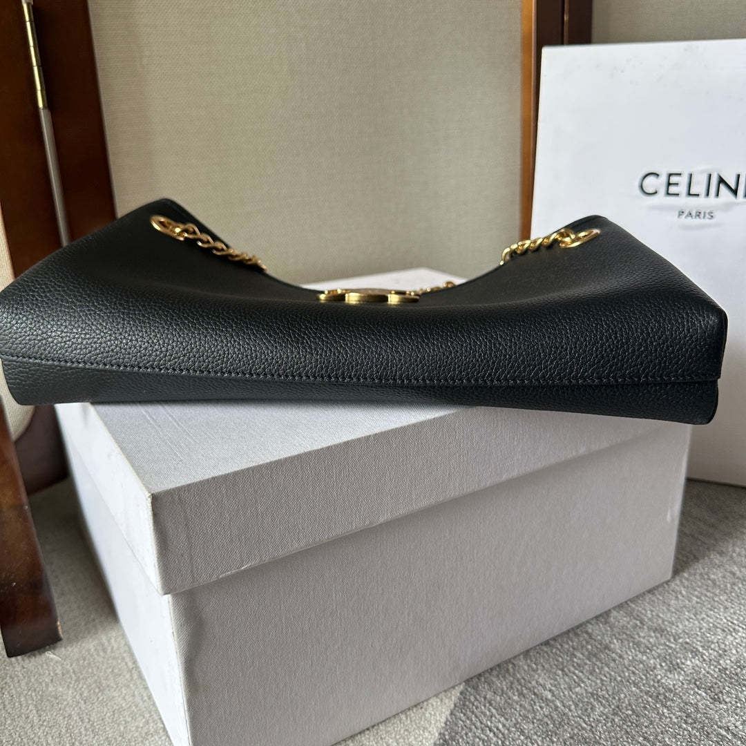 NEWSPAPER TRIOMPHE SOFT 31 BLACK IN CALFSKIN