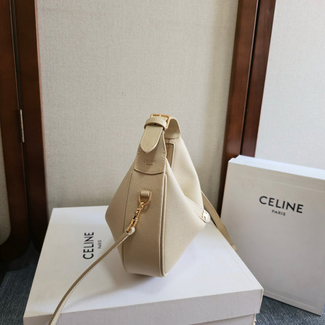 CELINE 25S TEEN LULU BAG 24MM IN BEIGE CALFSKIN GOLD HARDWARE