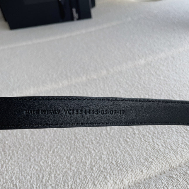 YSL 25S BELT 20 MM IN BLACK CALFSKIN 571486