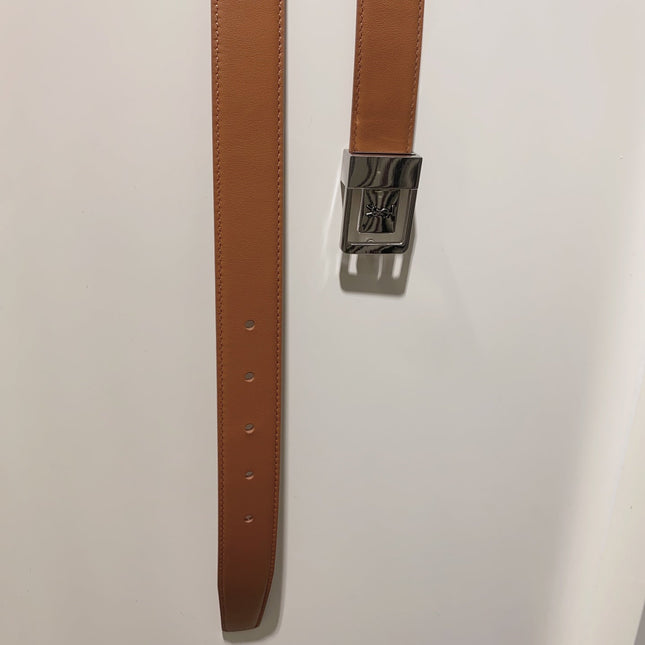 YSL 25S BELT 30 MM IN BROWN CALFSKIN 520625