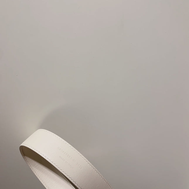 YSL 25S BELT 30 MM IN CREAM WHITE CALFSKIN 520626
