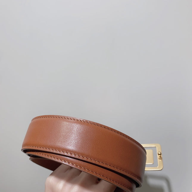 YSL 25S BELT 30 MM IN BROWN CALFSKIN 520627