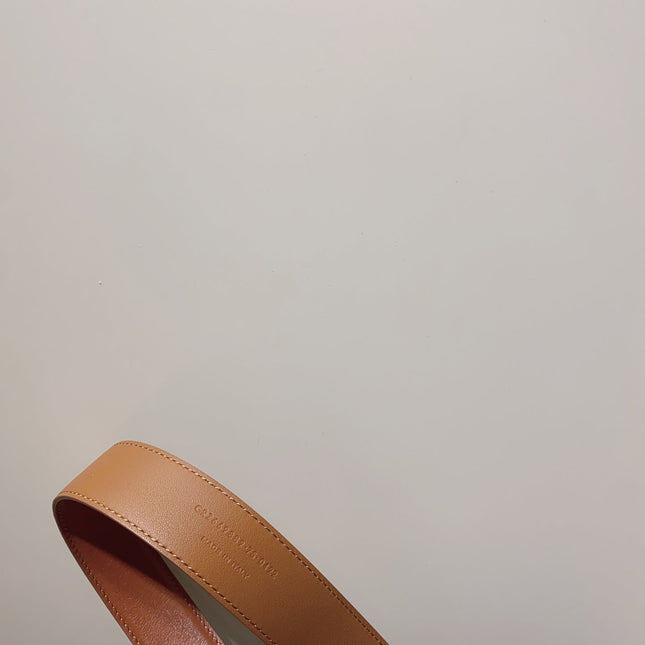 YSL 25S BELT 30 MM IN BROWN CALFSKIN 520627