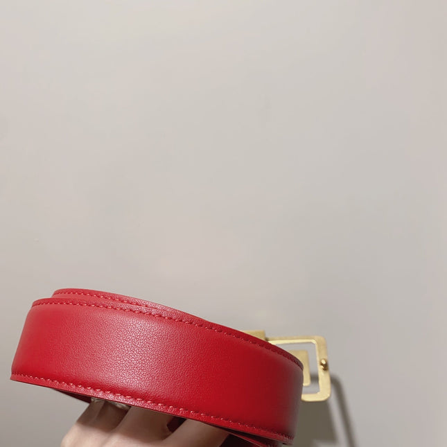 YSL 25S BELT 30 MM IN RED CALFSKIN 520628