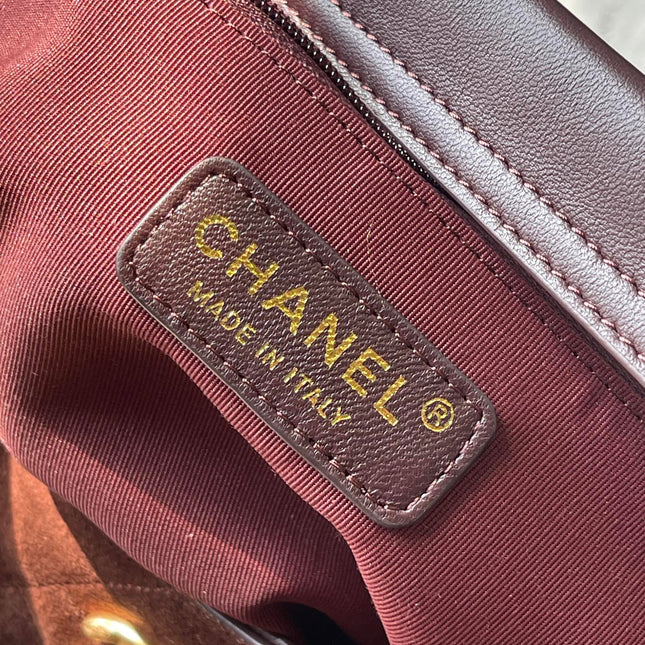 CHANEL 25S HOBO BAG 33 IN DARK BROWN SUEDE WITH GOLD HARDWARE