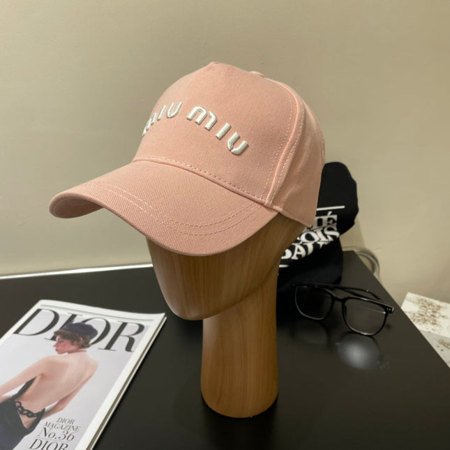 MIUMIU EMBROIDERED DENIM BASEBALL CAP STYLE 77