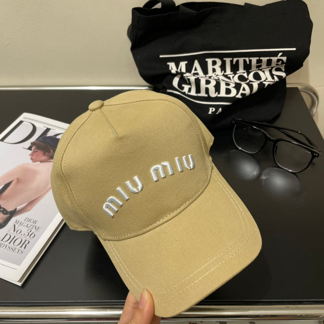MIUMIU EMBROIDERED DENIM BASEBALL CAP STYLE 76
