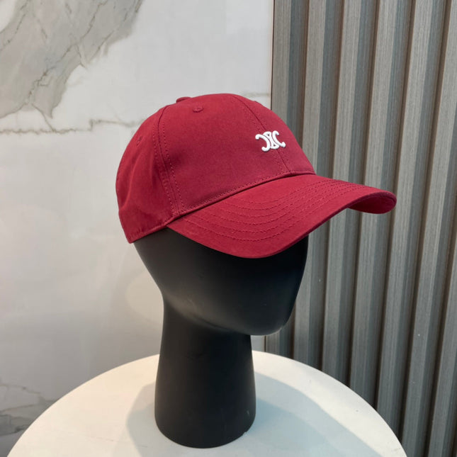 CELINE BASEBALL CAP 910972 IN RED CANVAS