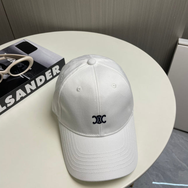 CELINE BASEBALL CAP 910977 IN WHITE CANVAS
