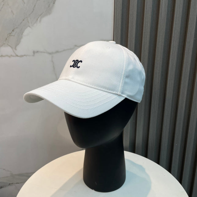 CELINE BASEBALL CAP 910977 IN WHITE CANVAS