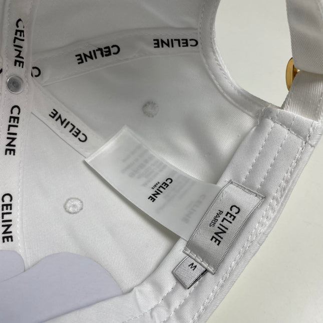 CELINE BASEBALL CAP 910977 IN WHITE CANVAS