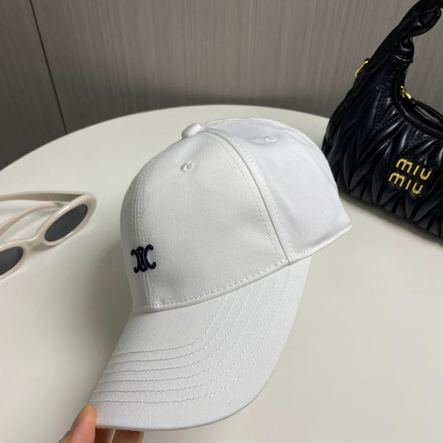 CELINE BASEBALL CAP 910977 IN WHITE CANVAS