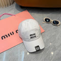 MIUMIU 26S BASEBALL CAP IN WHITE 339690