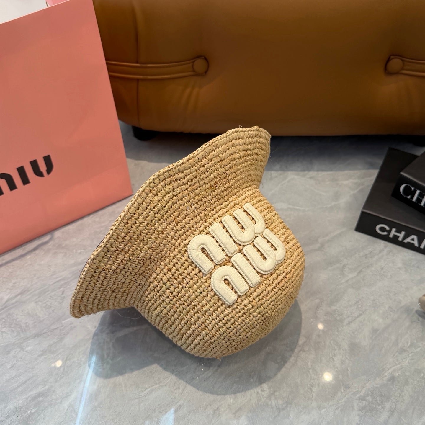 MIUMIU 26S STRAW BUCKET HAT 340668