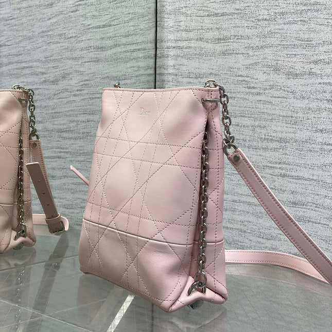 DIOR 26S TRIANON BAG 20 IN LIGHT PINK LAMBSKIN
