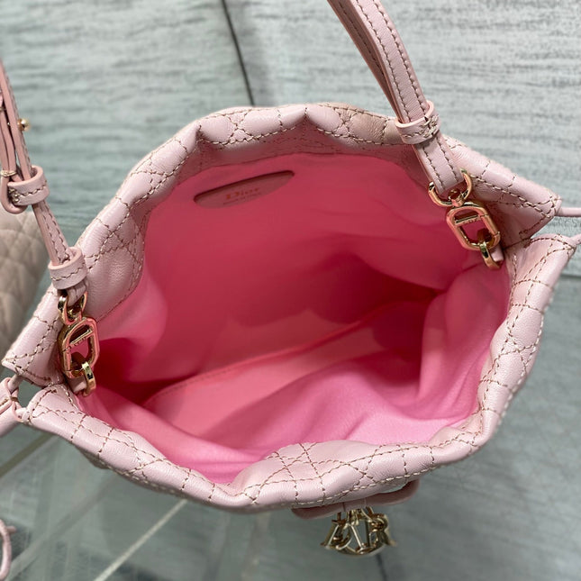 DIOR 26S ADIORABLE BUCKET BAG 20 IN LIGHT PINK LAMBSKIN